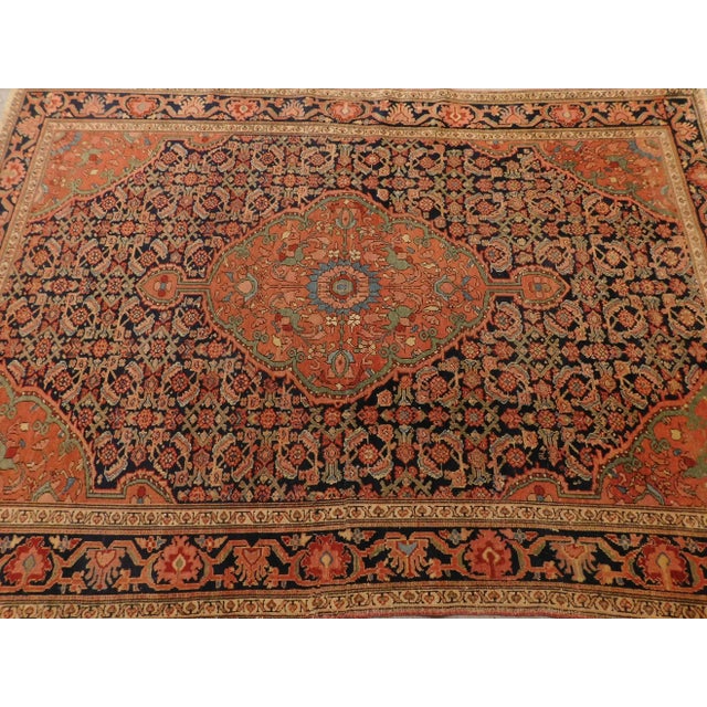 Persian 1900s Antique Persian Farahan Rug For Sale - Image 3 of 13