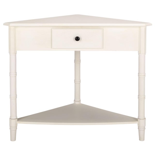 Gomez 1 Drawer 1 Shelf Corner Table in Ivory For Sale - Image 10 of 10