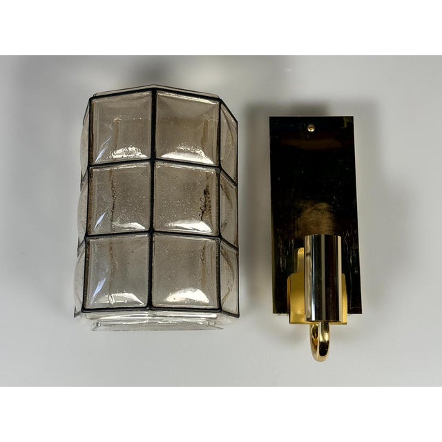 German Glass and Metal Wall Lamp from Glashütte Limburg, 1960s-1970s For Sale - Image 15 of 18
