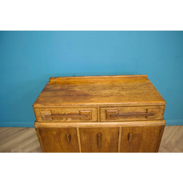 Art Deco Sideboard in Oak attributed to G Plan, 1930s For Sale - Image 6 of 10