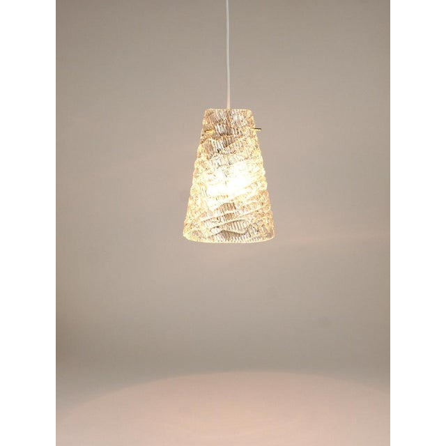 Mid-Century Textured Glass and Brass Pendant Lamp by J. T. Kalmar, Austria, 1950s For Sale - Image 4 of 16