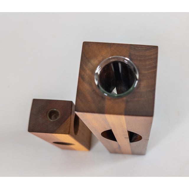 Mid-Century Modern Black Walnut Flower Bud Vases For Sale - Image 9 of 12