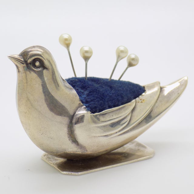 Vintage Italian Handmade Sterling Silver 925 Bird-Shaped Pin Cushion, Italy, 1970s For Sale - Image 4 of 13