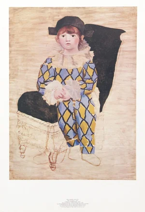1980s "Paul en Arlequin" Lithograph After Pablo Picasso