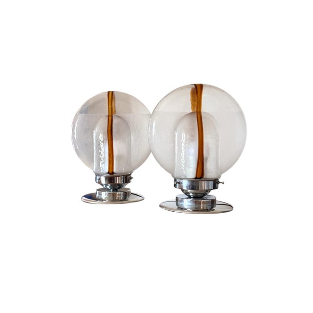 Murano Glass Lamps by Toni Zuccheri for Mazzega, Italy, 1970s, Set of 2 For Sale - Image 10 of 10