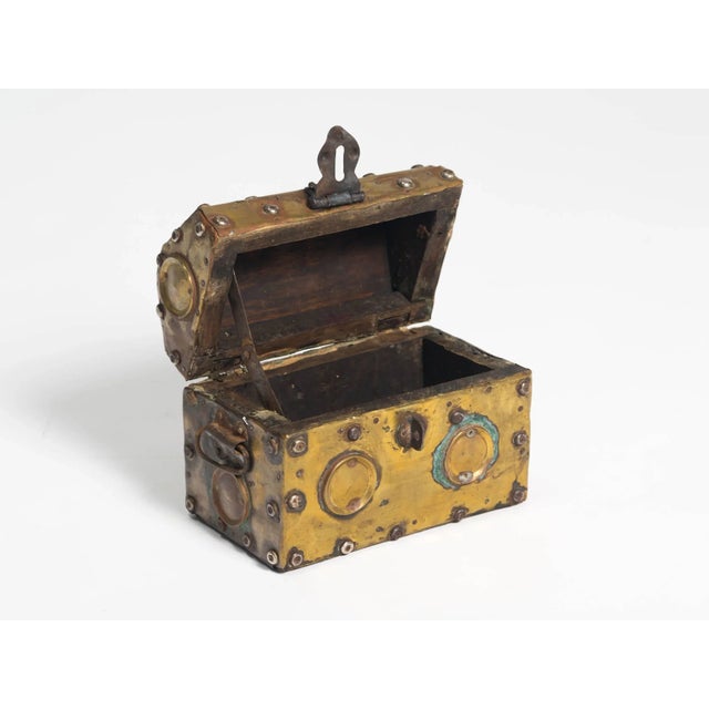 Arts & Crafts Arts & Crafts Studded Brass Box For Sale - Image 3 of 7