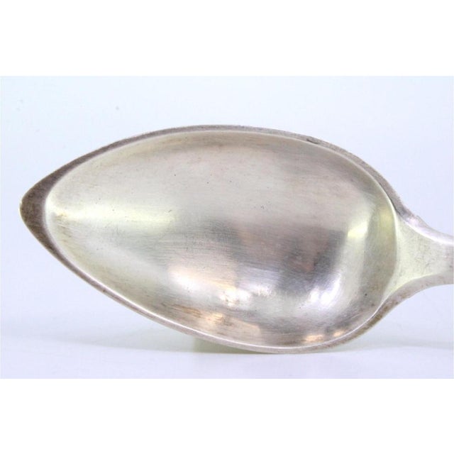 Silver Rice and Serving Spoon with Acanthus Leaves Embossed Handle For Sale - Image 3 of 9