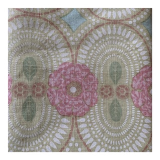 Raoul Textiles Hand Printed “amijio” Sea Linen Fabric- 3/4 Yard For Sale