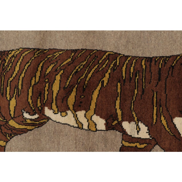 Vintage Tiger Pictorial Gabbeh Wool Rug by Rug & Kilim, Afghanistan, 1950-1959 For Sale In New York - Image 6 of 9