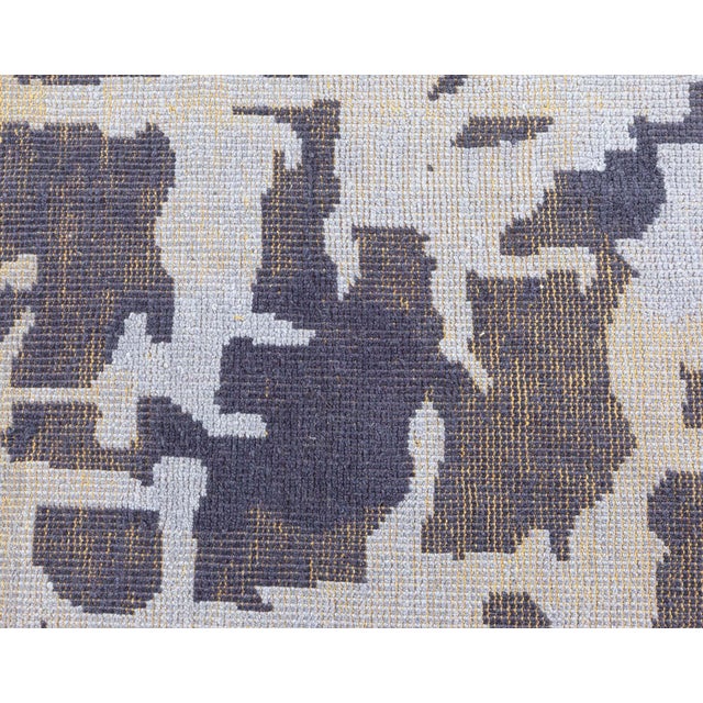 Early 21st Century Contemporary Abstract Blue Purple Flat Weave Rug by Doris Leslie Blau For Sale - Image 5 of 7