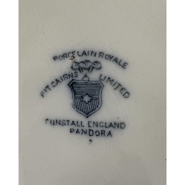 Victorian Wash Basin Ca 1894 Pitcairns Limited Porcelain Royale Tunstall, England Blue Transferware For Sale - Image 4 of 4