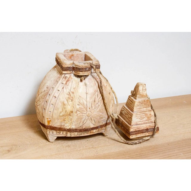 Bleached Wood Carved Indian Vessel For Sale - Image 4 of 7
