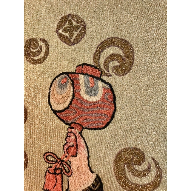 Mid-Century Asian Embroidery Original Textile Art For Sale - Image 4 of 8