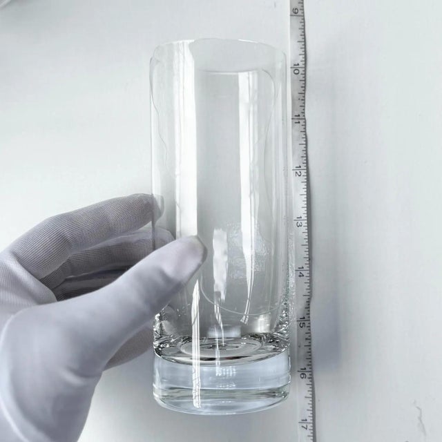 Traditional 1980s Schott Zwiesel Etched Tritan Crystal Highball Glasses: Modern Minimalist Barware - Set of 8 For Sale - Image 3 of 4