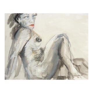 Martha Holden "Blue Eyes" Large Figurative Drawing For Sale