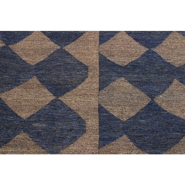 Bohemian Abstract Amalia Grey/Blue HandWoven Kilim Wool Rug 6'4 X 9'7 Chairish
