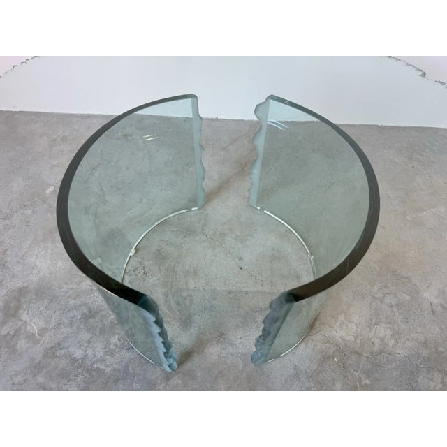 Contemporary 1980's Danny Lane - Style Sculptural Art Hand Carved Glass Coffee Table For Sale - Image 3 of 12