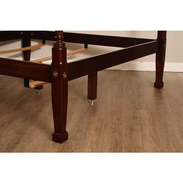 Late 20th Century Craftique Mebane Rice Traditional Mahogany King Four Poster Bed For Sale - Image 5 of 18