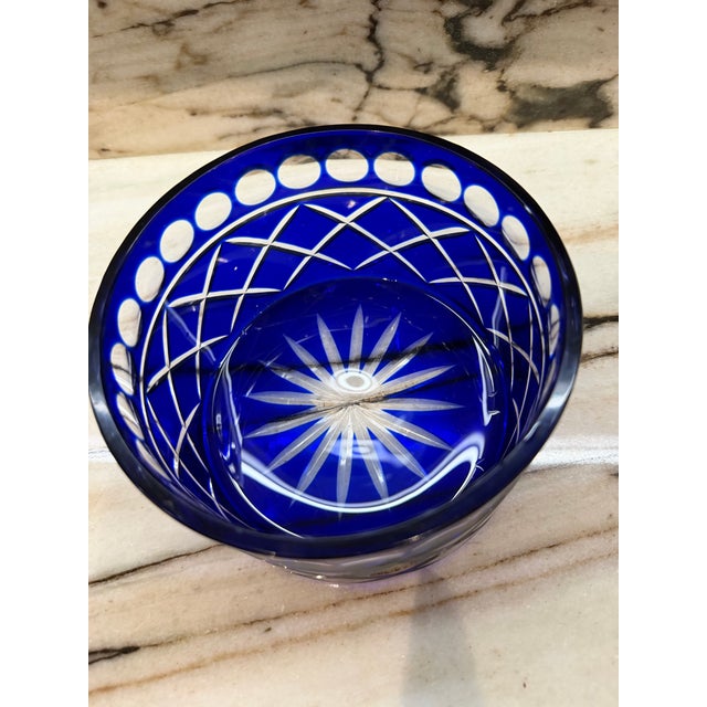 1960 Bohemia Cut Glass Blue Box For Sale In Miami - Image 6 of 8