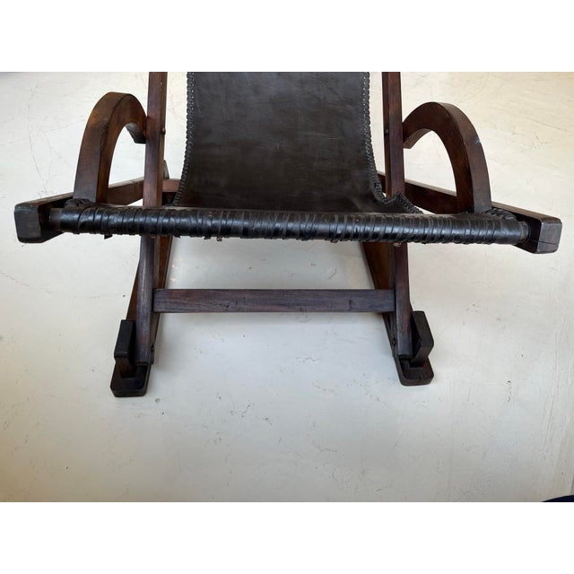 Vintage Leather Sling Chair, 1980s For Sale - Image 11 of 15
