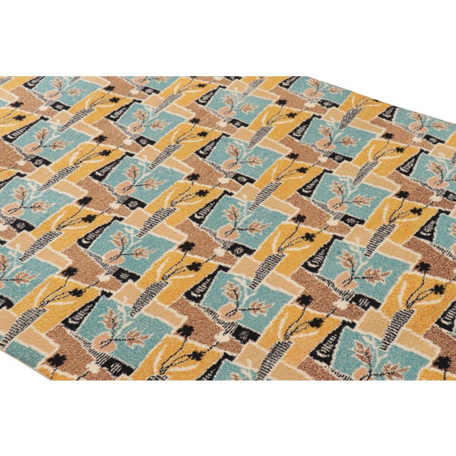 Hand-knotted in wool and originating from Turkey, circa 1960-1970, this 5x8 vintage rug is a very special piece, featuring...