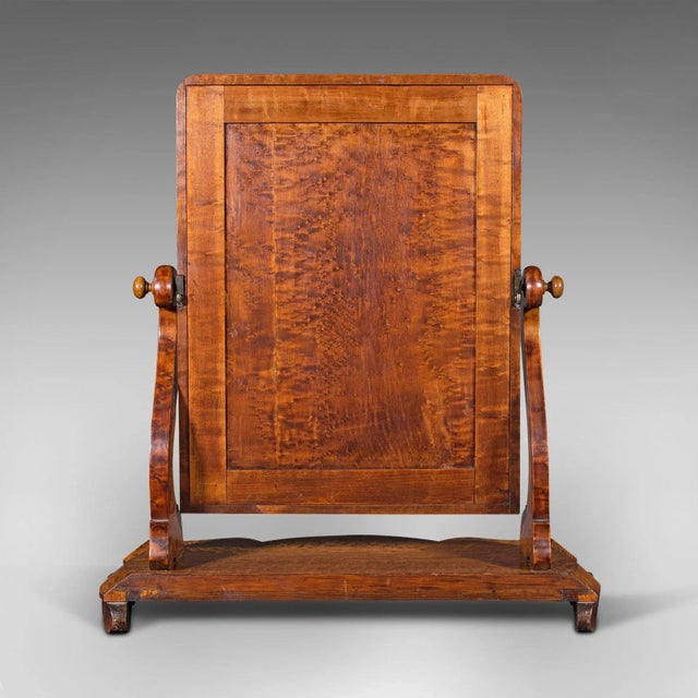 Mid 19th Century 1850s Antique Victorian English Satinwood Dressing Table Mirror For Sale - Image 5 of 11