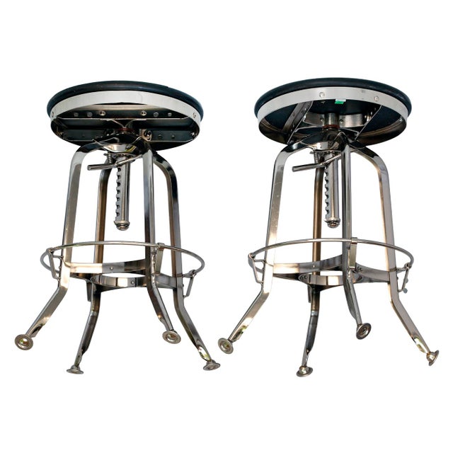 Chrome Vintage Rh Chrome & Wood Bar Stool, Pair For Sale - Image 8 of 11