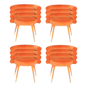 Orange Marshmallow Dining Chairs by Royal Stranger, Set of 4