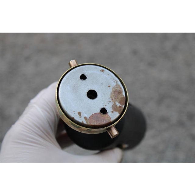 Black Black and Gold Directional Spotlights in Brass attributed Sarfatti from Arteluce, 1950s, Set of 2 For Sale - Image 8 of 10