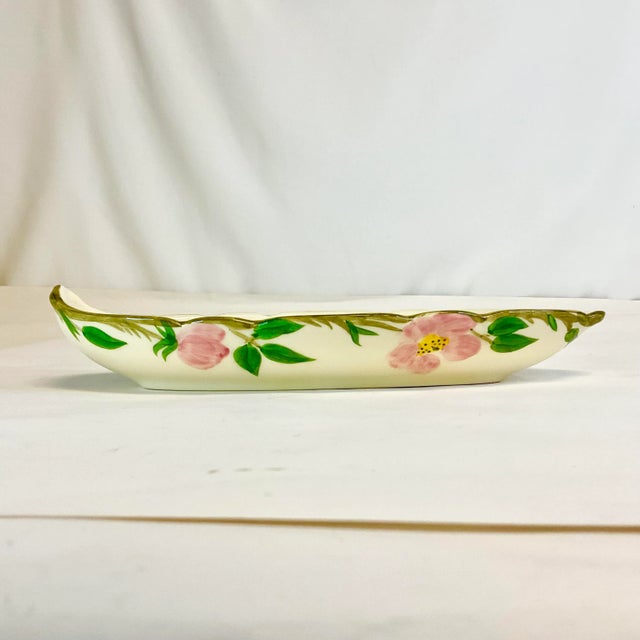 Rose Mid-Century Americana Boho Chic Franciscan Desert Rose Gondola Olive Relish Serving Bowl For Sale - Image 8 of 8
