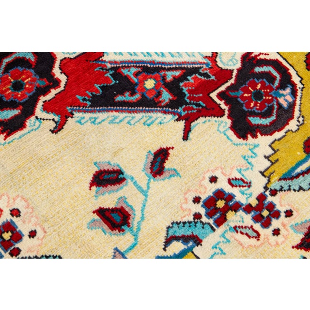 Textile 1960s 1960s Multicolor Persian Shiraz Wool Rug With Allover Pattern For Sale - Image 7 of 7