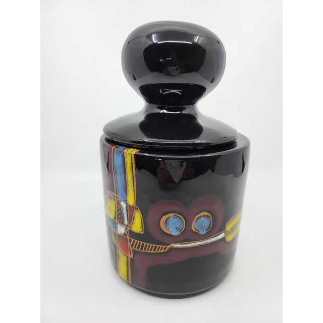 Covered Pot in Black Ceramic by Cesare Verzolini, Italy, 1960 For Sale - Image 4 of 13