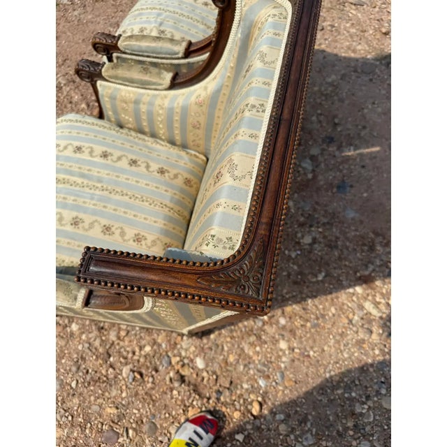 Wood 19th Century French Louis XVI Bergère or Armchair- A Pair For Sale - Image 7 of 12