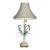 Vintage Tole Flower Alabaster Table Lamp For Sale