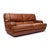 Mid-Century Modern Italian Modernist Cognac Large Two Seat Leather Sofa For Sale - Image 3 of 9