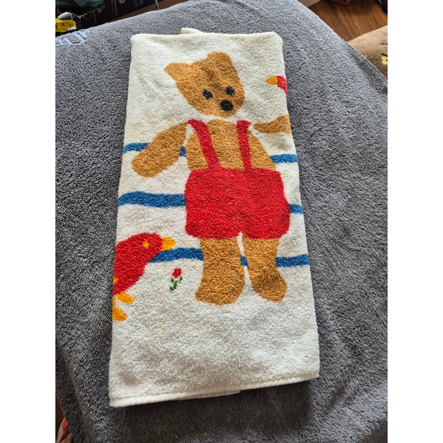 Early 21st Century New Vintage Marimekko Style Bears Bath Towel For Sale - Image 5 of 9