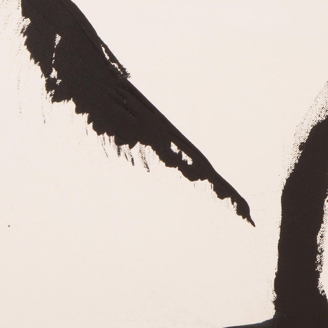 Stephen Hansrote Cirrus Black and White Original Abstract Painting For Sale - Image 4 of 7