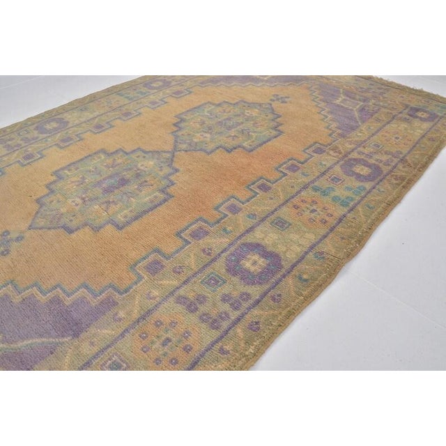 Turkish Floral Antique Wool Carpet For Sale - Image 3 of 10