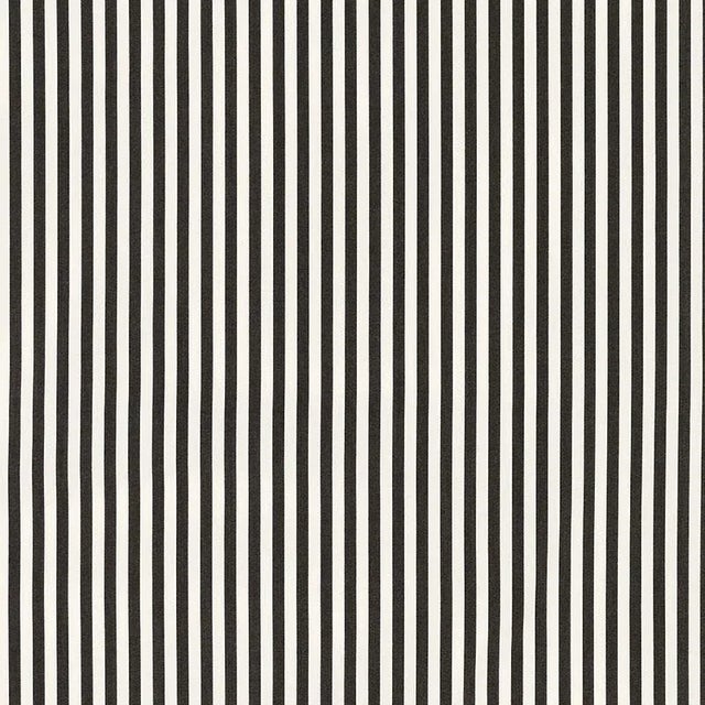 Sample - Schumacher Brigitte Stripe Fabric in Black For Sale