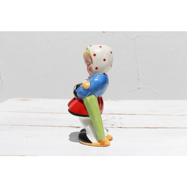 1940s Portuguese Traditional Girl Figurine, Earthenware Circa: 1940. Origin: Portugal. Material: Earthenware Item...