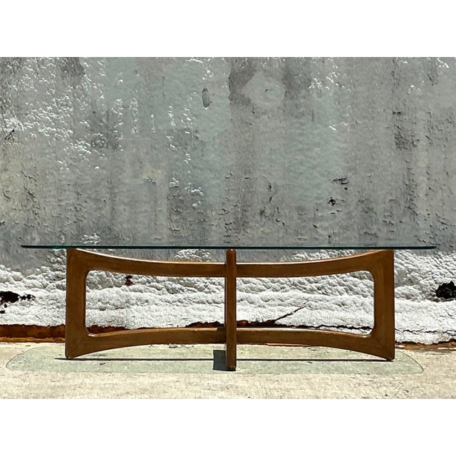 Brown Vintage Bow Tie Coffee Table After Adrian Pearsall For Sale - Image 8 of 12