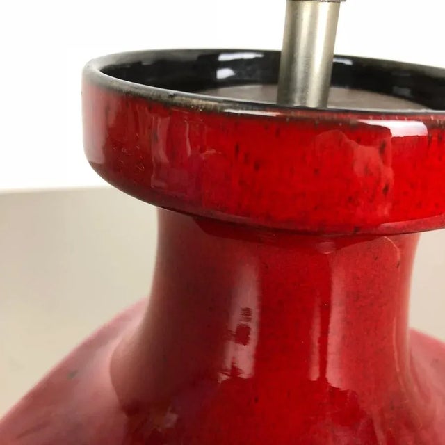 Red Ceramic Studio Pottery Table Light by Cari Zalloni for Fohr, Germany, 1970s For Sale - Image 12 of 17