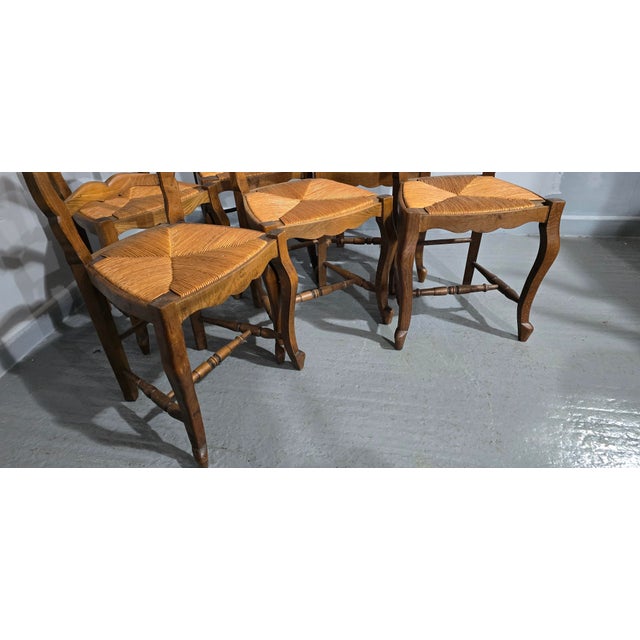 Brown French Rustic Farmhouse Dining Chairs, 1900, Set of 6 For Sale - Image 8 of 11