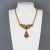 Henry Perichon Bronze Necklace With Black Jet and Topaz Glass Cabochons For Sale - Image 4 of 11