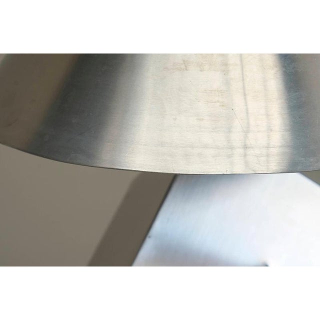 Large Postmodern Table Lamp in Brushed Steel, 1970s For Sale - Image 9 of 14