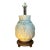 Vintage Glazed Ceramic Table Lamp With Wood Base For Sale