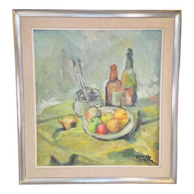 Wolfgang Heinz Unger, Colorful Still Life, 1971, Oil Painting, Framed For Sale