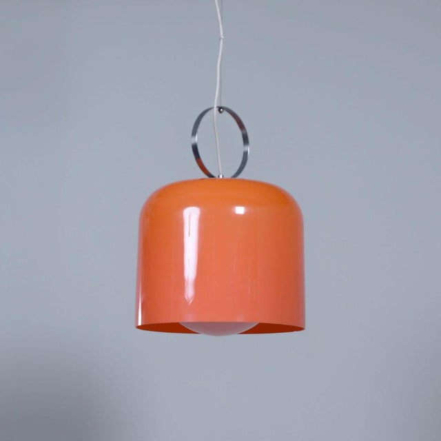Guzzini Orange Alvise Pendant Lamp by Luigi Massoni for Guzzini, Italy, 1970s For Sale - Image 4 of 8