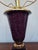 Mid 20th Century Mid 20th Century Hollywood Regency Brass & Purple Crackle Metal Table Lamp For Sale - Image 5 of 9