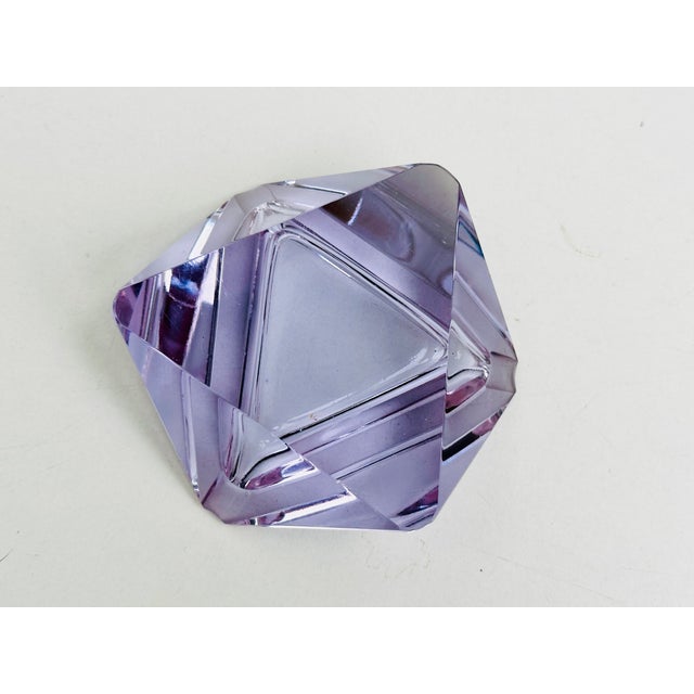 Bohemian Alexandrite Crystal Glass Ashtray attributed to Václav Hanus, Czech Republic, 1960s For Sale - Image 14 of 16